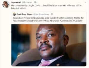 Burundi president died of covid19 