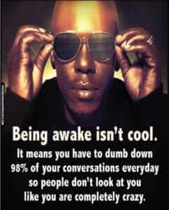 being awake isn't cool wording