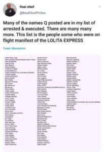 real chief list of who has been arrested and executed
