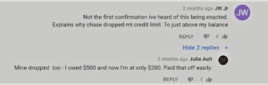 comment about credit card debt dropped