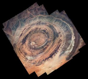 Aerial view of the eye of the sahara