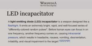 LED incapacitator, wikipedia